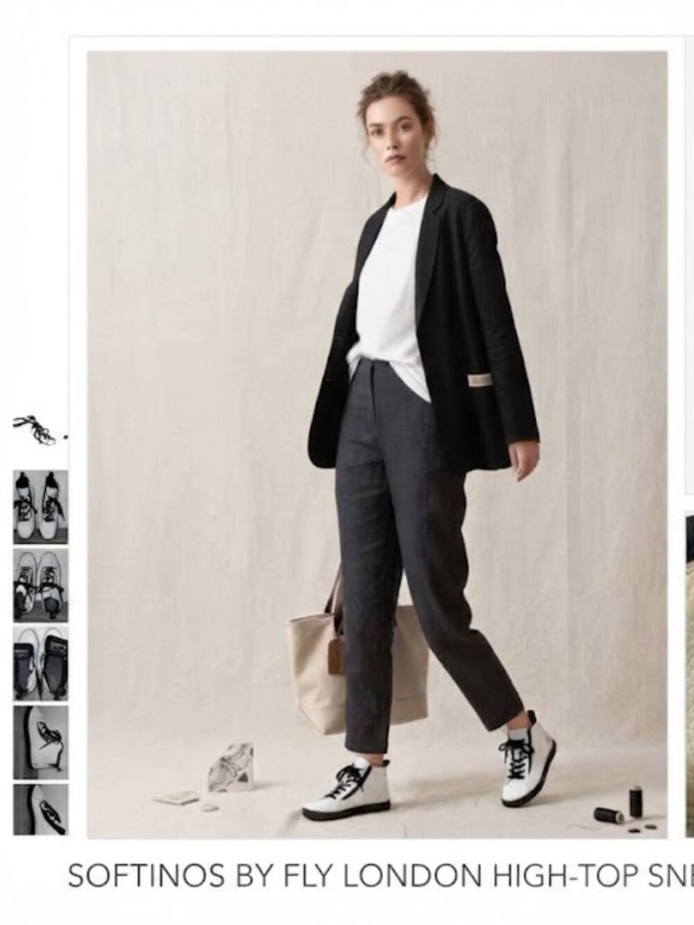 Softinos by FLy London White Leather High-Top Sneakers EU 39 / US 8-8.5